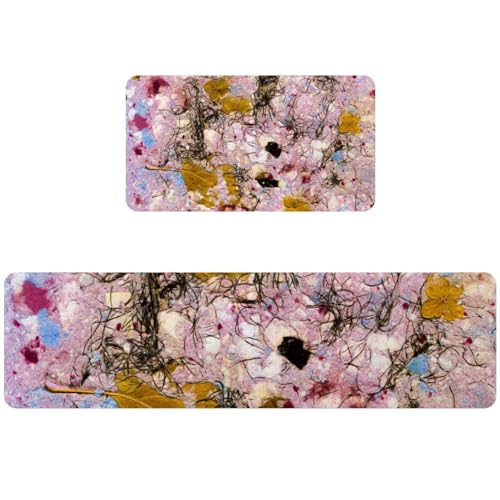 Tapete de cocina lavable VAPOKF pack de 2 alfombras antideslizantes 2