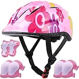 SHAKE BEAR® ヘルメット こども用 子供用 自転車 ヘルメット 3-10歳 サイズ調節可能 50cm~56cm 軽量 通気性 自転車 通学 スケートボードなど適用 スポーツヘルメット (セット(ピンク), S/M(48-56CM))