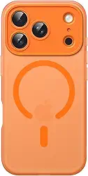 JETech Capa Fosca para iPhone 17 Pro Max 6,9 Polegadas Compatível com MagSafe, Proteção Total da Lente da Câmera, Case Capinha Macia de TPU Fosco Translúcido, Anti-Impressão Digital (Laranja)