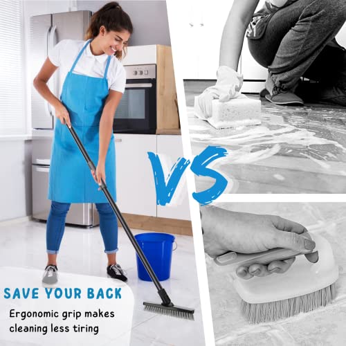 Grout Scrubber Brush For Shower, Tile Cleaning Tool With Long Handle, 49'' Grout Cleaner Brushes For Bathroom Floors #TOP3