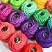Crochet Thread Cotton Yarn Threads Balls 35 Balls Popular Rainbow Colors of Size 5 Crochet Thread 100% Long Staple Cotton Mercerized Cotton