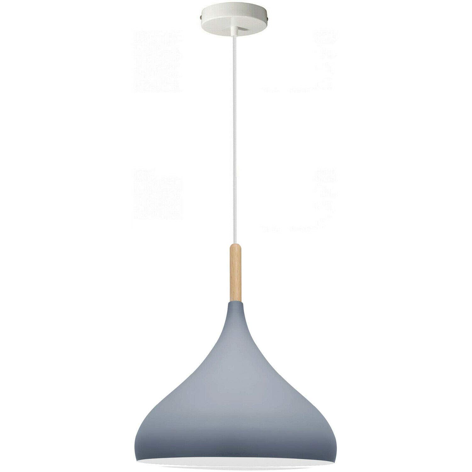 DC VOLTAGE Industrial E27 Base Grey Hanging Pendant Light 95cm Adjustable Cord Easy Fit Metal Hanging Ceiling Light Fixtures for Kitchen Island, Hallway Dining Room