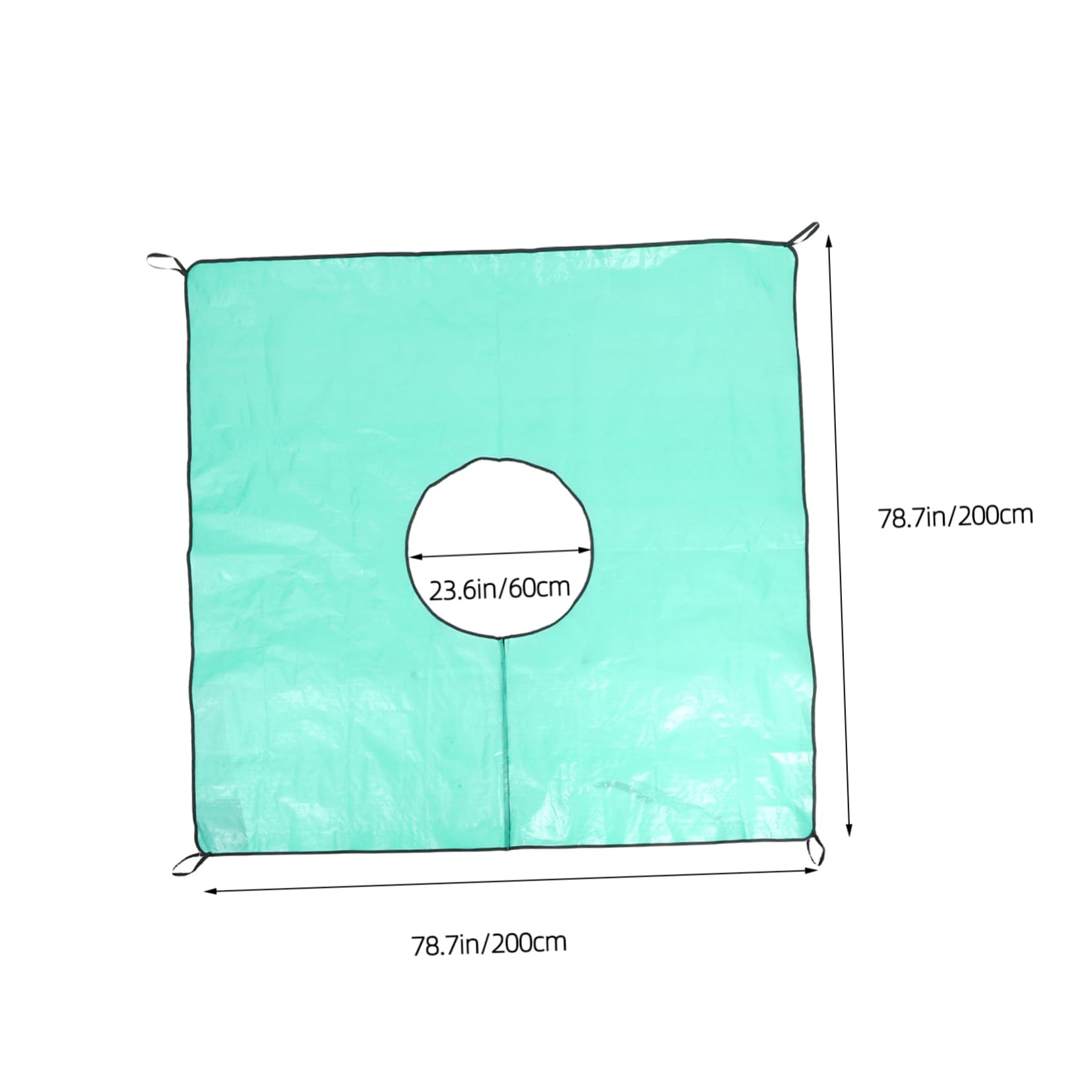 Bâche de Taille de Jardin Imperméable avec Trou Central 60 Cm | Pp Vert Clair, 1 Pièce, pour Travaux et Entretien du Jardin, Ramassage des Feuilles et Tailles