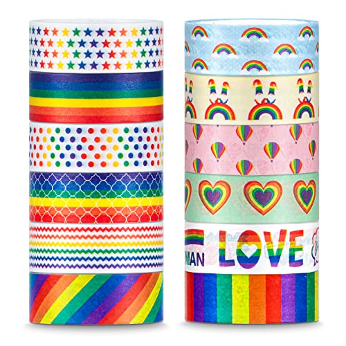 Ruban washi arc-en-ciel Whaline pour décoration de fête et scrapbooking