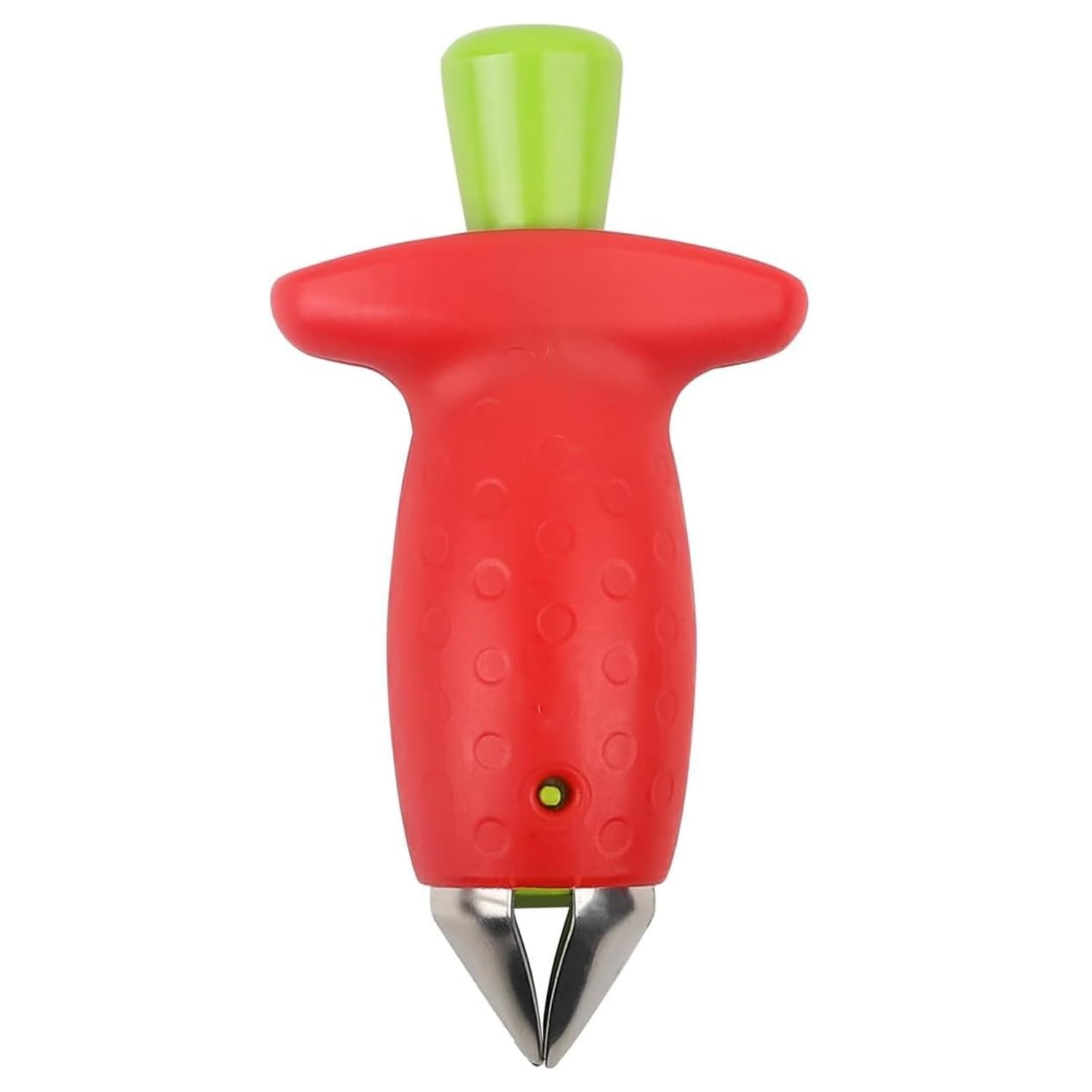 Stainless Steel & ABS Strawberry Huller,Creative Strawberry Cutter (Red)