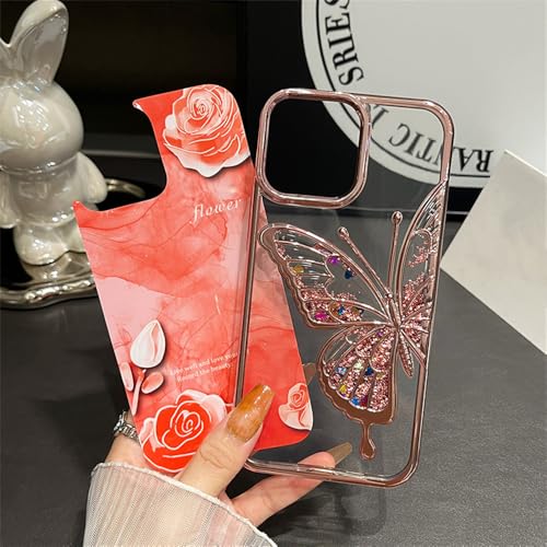 Coque iPhone 14 Pro Max pailletée violette avec pare-chocs fleur 3D anti-choc et design dégradé - 3