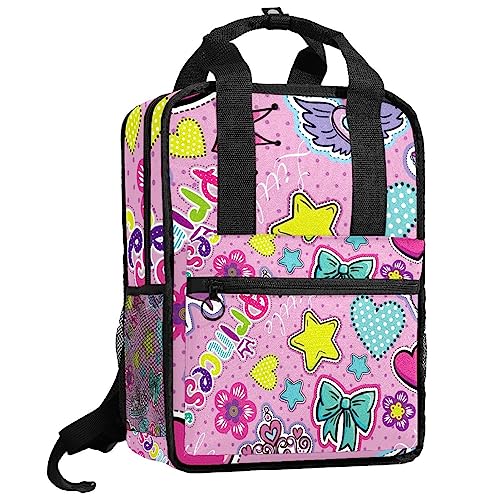 Sac à dos garçon bretelles réglables anti-douleur motif couronne princesse multicolore