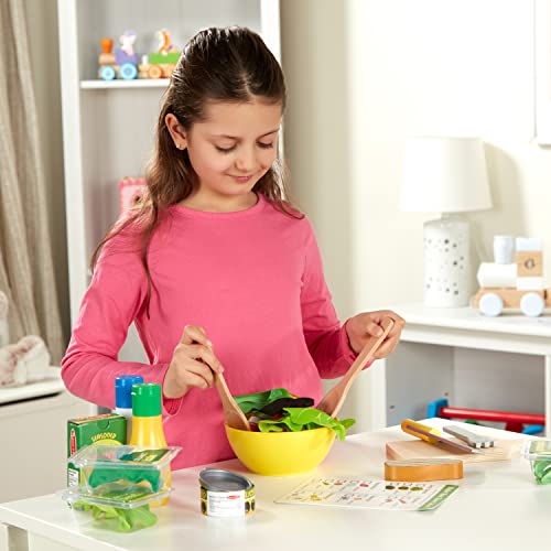 Melissa & Doug Slice And Toss Salad Play Set – 52 Wooden And Felt Pieces , Green - Pretend Food, Kitchen Accessories For Kids Ages 3+ #TOP6