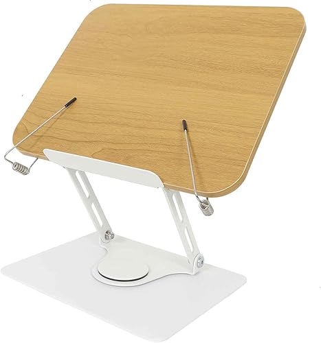 MNKXL Soporte de libro para lectura, soporte de libro con base giratoria de 360 para leer manos libres, soporte de libro de cocina, soporte de base