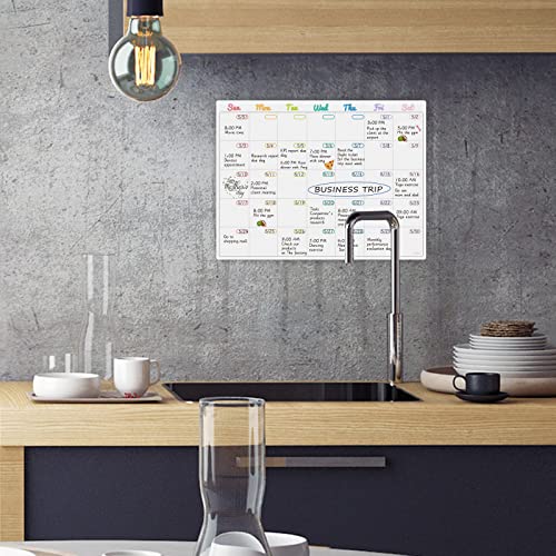 Jjpro Non-Magnetic Dry Erase Monthly Calendar Whiteboard Clings To All Smooth Surfaces. Monthly Planning Board For Refrigerator, Cabinet,Door & Wall, 6 Markers #TOP5