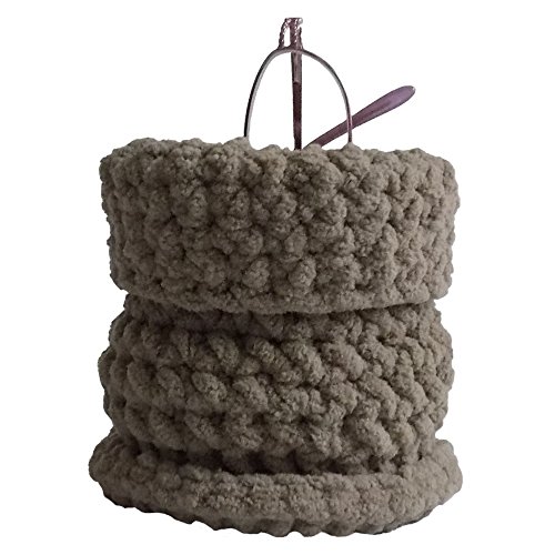 Trine Hand Crocheted Soft Eyeglass Basket -Â Upright Standing Eyeglass Case or Eyeglass Holder for Desktop, Nightstand, and Countertop - Sand
