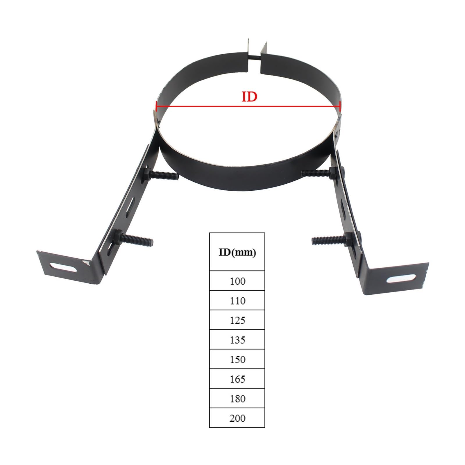 Soporte de tubería acero inoxidable | Múltiples tamaños for extractor de humos de chimenea: soporte de acero inoxidable(ID 200mm)