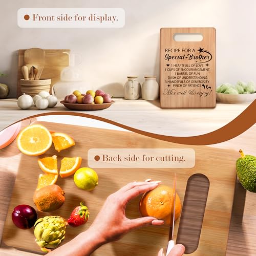 Tabla de cortar rectangular de bambú con mango miniatura 2