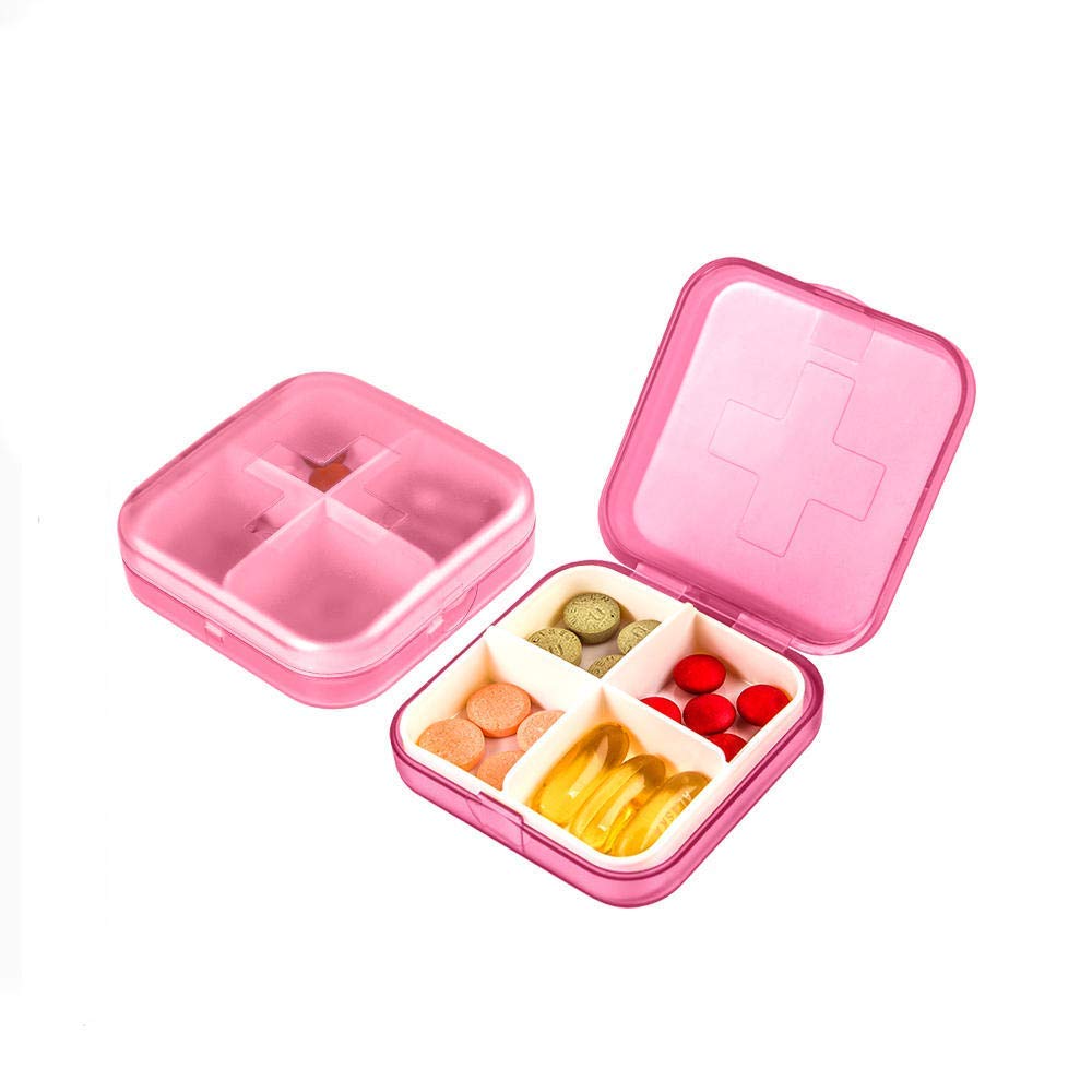 El pastillero a prueba de humedad se puede utilizar en carteras y bolsillos Organizador semanal de pastillas con diseño a prueba de humedad 6 rejillas naranja × 2