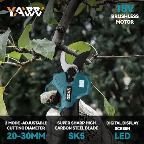 Image of Electric Pruning Shears for Makita 18V Battery, Portable Brushless Pruning Shears with LCD Display＆SK5 Blades, Adjustable Cutting Diameter 0.8-1.2 Inch for Gardening Tree Pruning(Tool Only)