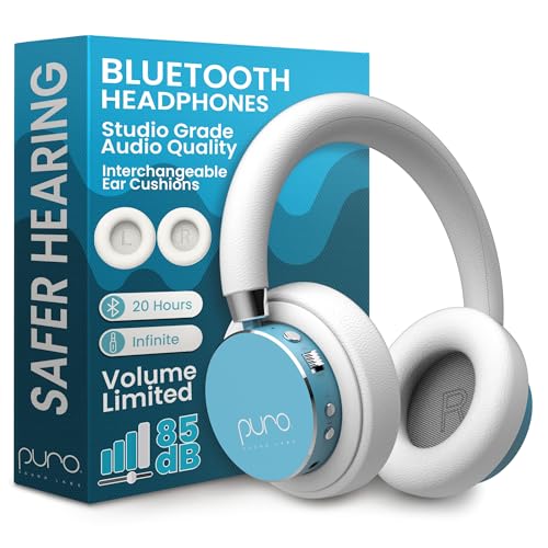 Puro Sound Labs Kids Wireless Headphones – Volume-Limiting 85dB, Built-In Mic, Studio-Grade Sound, 20-Hour Battery Life, Comfortable Fit & Easy to Connect Kids Bluetooth Headphones – BT2200 Plus, Teal
