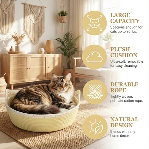 Nid pour chat avec coussin amovible : offrez-lui un sommeil doux et protecteur - 3