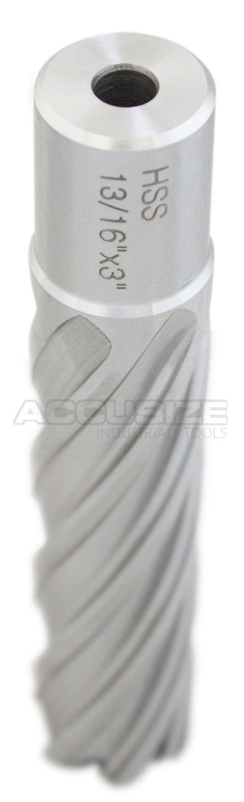 Accusize Industrial Tools 13/16'' Cutting Dia, 3/4'' Weldon Shank H.S.S. Annular Cutter, 3'' Cutting Depth, 2083-2018