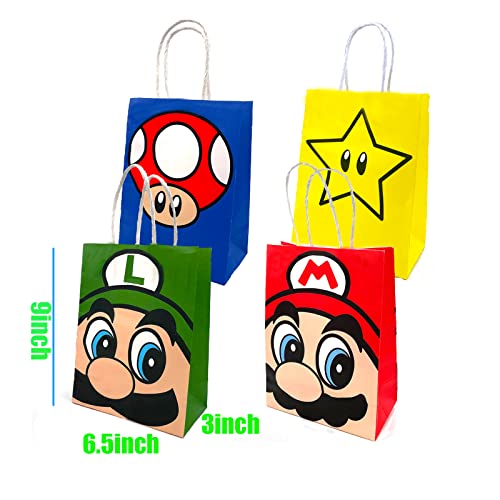 Busydo 24Pcs Mario Theme Party Gift Bag Kids Birthday Party Video Game Treat Candy Bags #TOP1