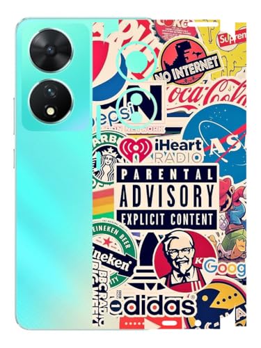 Image of AtOdds - VIVO T2 (5G) Mobile Back Skin Sticker - Lamination - Rear Screen Guard Protector Film Wrap (Coverage - Back+Camera+Sides) (Design - Explicit Graffiti)