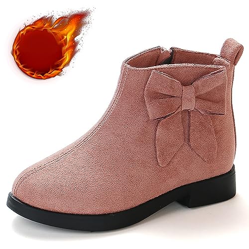 IWIHMIV Girls Ankle Boots Casual Low Heels Short Boots with Side Zipper Toddler Girls Ankle Boots Short Boots for Girls2