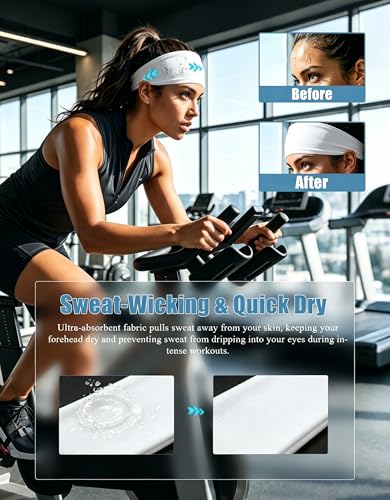 Image of Headbands for Men & Women, Sweat Headband Non-Slip Sweatband Sports Running Cycling Yoga Basketball Workout Football Training