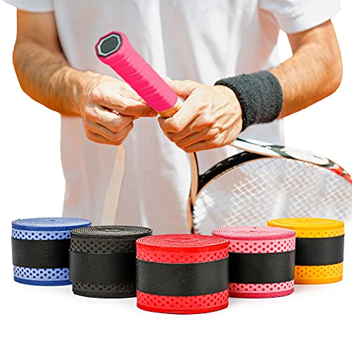 ActiveVikings Griffband Overgrip - Perfekte Anti Rutsch Bänder für Tennis Badminton Springseile und Squash Schläger (Pink) Cover
