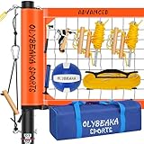 Professional Volleyball Net Set: Pro-Level, All-in-One for Outdoor Fun with 2" Adjustable Height Aluminum Poles, Upgraded Anti-sag Net, PU Volleyball, Boundary Line, Large Carry Bag