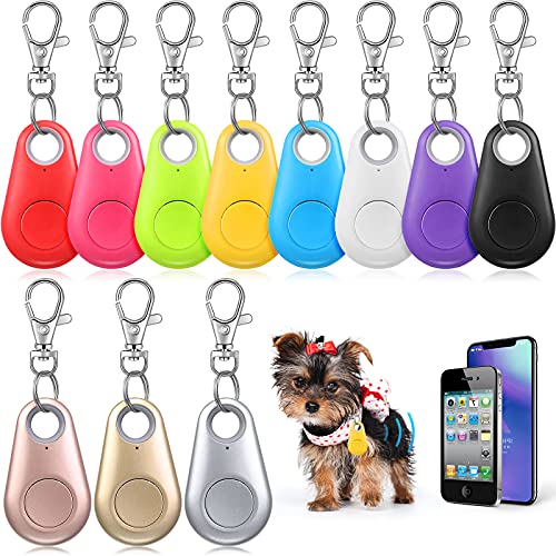 11 Pieces Key Finder, GPS Item Locator Bluetooth Smart Tracker Locator Item Finder Anti-Lost Tracking Device with 11 Lobster Buckle Keychains for Phone Key Item Pets Wallet Children Locating