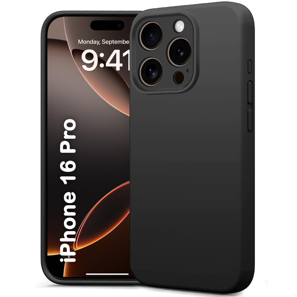 TheGiftKart Genuine Liquid Silicone Back Cover Case for iPhone 16 Pro | Soft Micro-Fibre Lining Inside | Camera Protection Bump | Shockproof Back Cover Case for iPhone 16 Pro (Black) (B0DFD1YD5B) Amazon Price History, Amazon Price Tracker