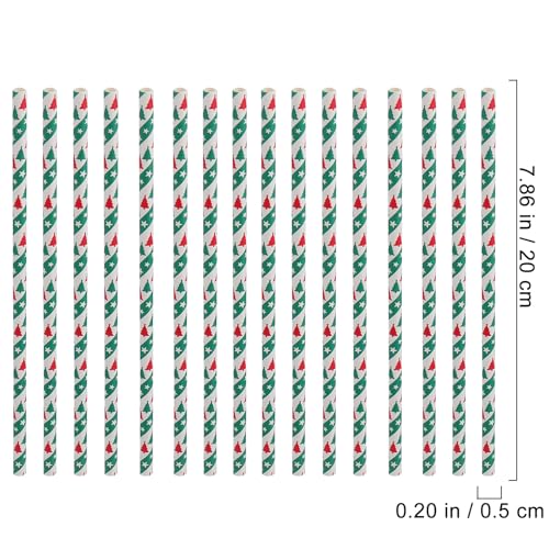 Pitillos de Papel con Dots Verdes para Navidad 50pcs miniatura 2