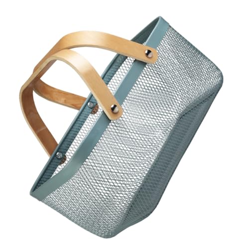 Panier de bureau perforé en fer bleu pour harmoniser votre espace - 2