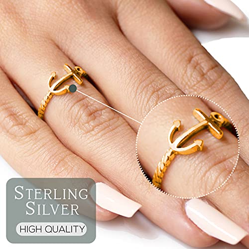 CloseoutWarehouse 925 Sterling Silver Anchor of Soul Ring (Comes in Colors)2