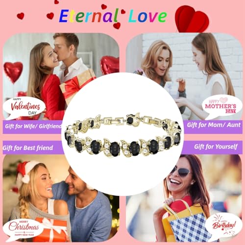 Image of LMXXVJ Fashion Tennis Bracelet Created Emerald White Gold Plated Charm Bracelet Gifts Jewelry for Women