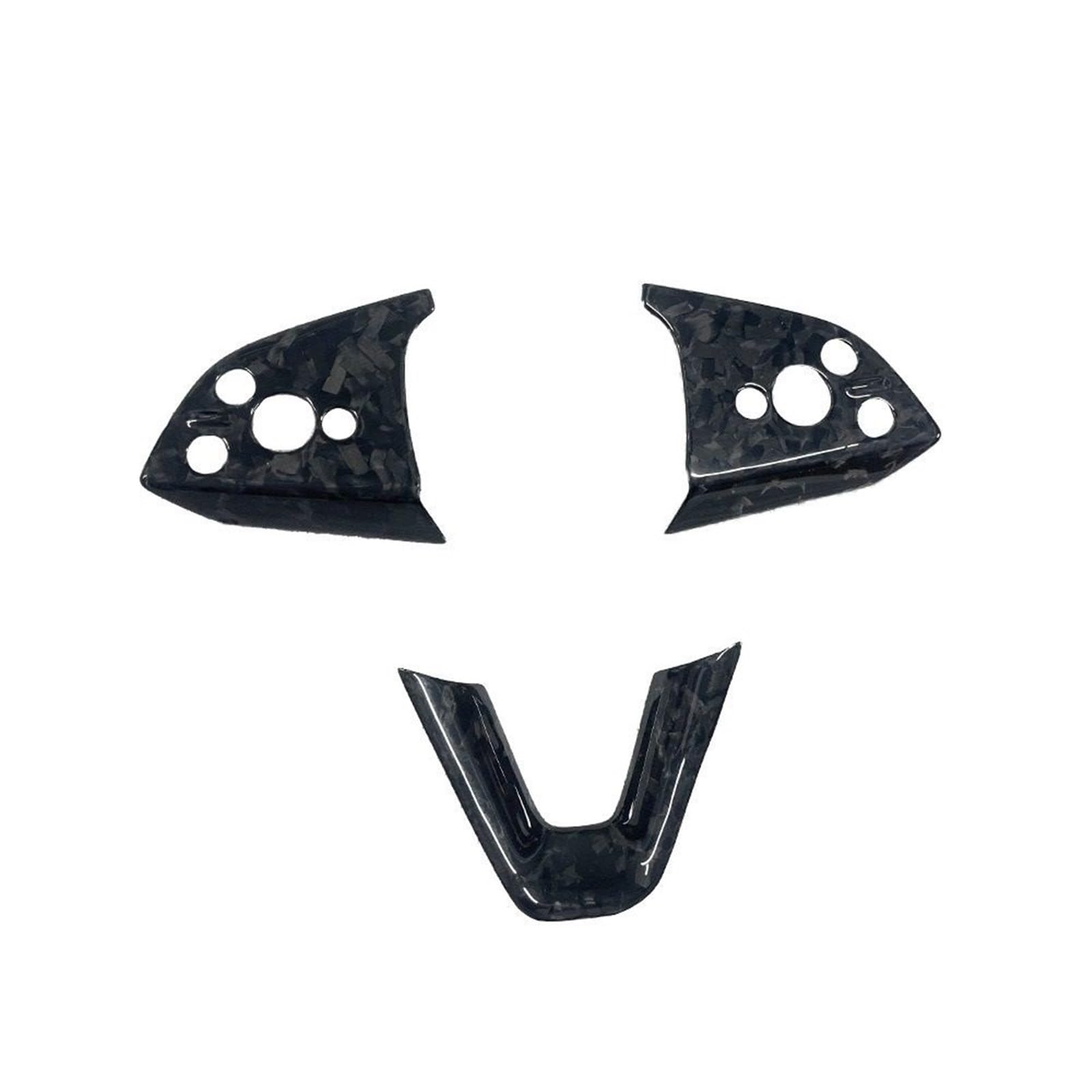 KUWAYO 3pcs Steering Wheel Sticker for T-e-s-l-a Model Y Launch/Juniper 2025 100% Rear Carbon Fiber Panel Cover Interior Car Accessories(Froged Carbon 3Pcs)