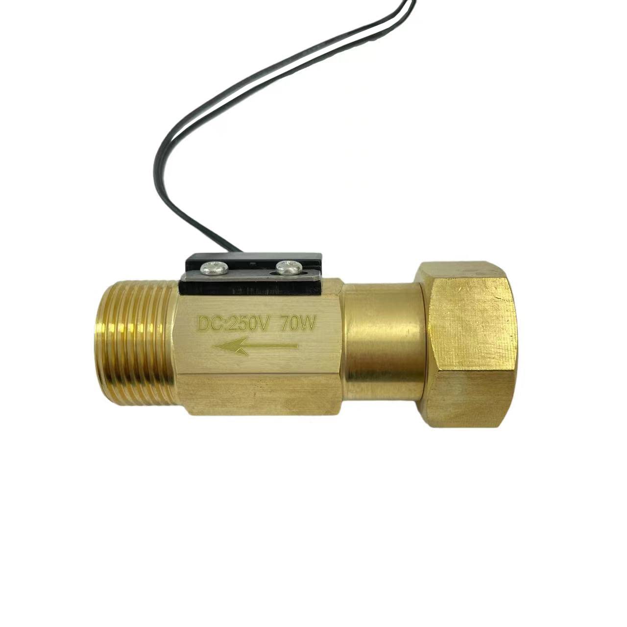 Générique Commutateur de capteur de débit Commutateur Reed Commutateur de capteur magnétique 2.5-26L/min 24V DC 70W Capteur Saier 2 Fils