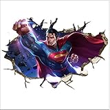 3D-Effekt Wandtattoo- Justice League Superman/Aufkleber/Durchbruch/Selbstklebendes Wandbild/Wandsticker/Stein/Wanddurchbruch/Wandaufkleber/Tattoo