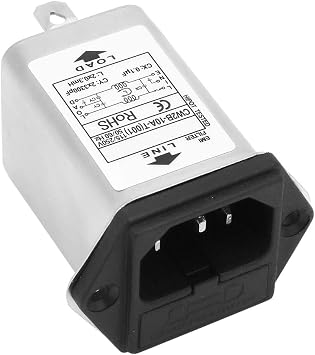 CW2B-10A-T 001 125/250V Power Supply EMI Filter, Reactance-Type Low-Pass Power Filter, Socket 2-in-1 Single Insurance, for Electronic Equipment