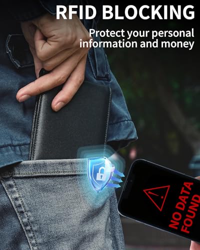 Image of Artpaxy Mens Wallet Bifold Genuine Leather RFID Blocking Wallet for Men with 1 ID Window 13 Card Holders 2 cash pockets 1 Gift Box