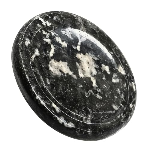 Image of Amazing Gemstone Black and White Tourmaline Worry Stone Crystals & Healing Stones - Worry Stones for Stress Relief Gifts - Piedra Crystal Fidget for Meditation - Stocking Stuffers and Birthday Gifts