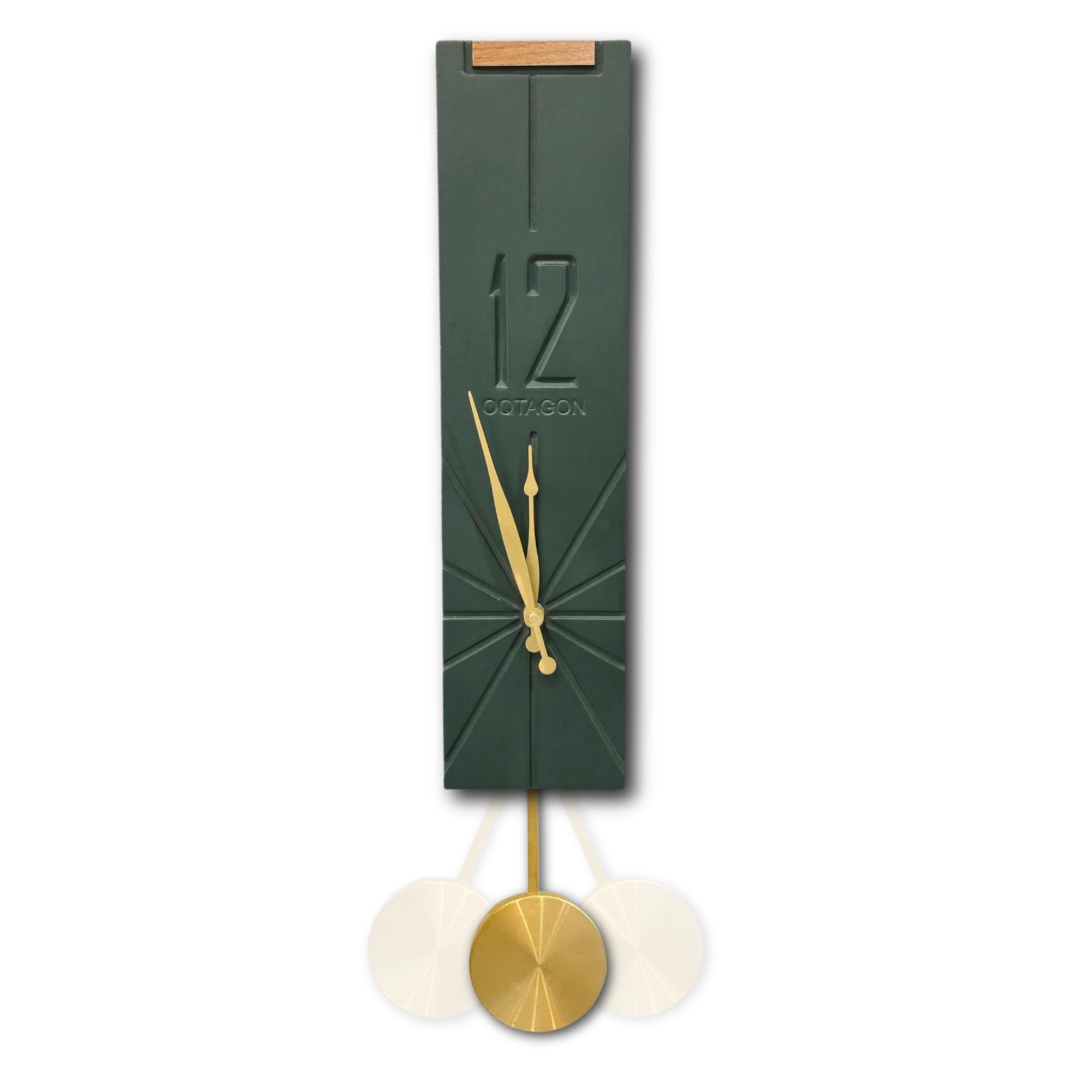 Vertical Aura Designer Pendulum Wall Clock - Modern Luxury Decorative Wall Clock for Living Room, Bedroom & Office - Premium Wall Decor Clock (B. Green)-image-49