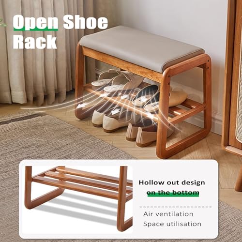 Banc à chaussures en bois massif pour optimiser vos petits espaces de rangement