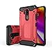 Asuwish Phone Case for LG G7 ThinQ with Tempered Glass Screen Protector Cover and Slim Cell Accessories Protective LGG7 One G 7 Plus LG7 Fit LG7ThinQ 7G Thin Q G7+ G7thinq LGG7thinq Women Men Red