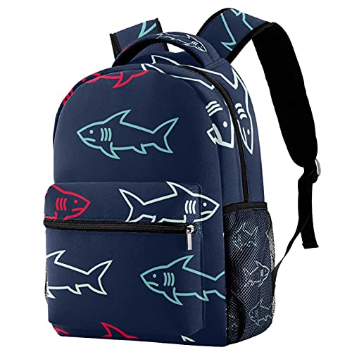 Sac à dos étudiant Quote Shark fille garçon avec poches