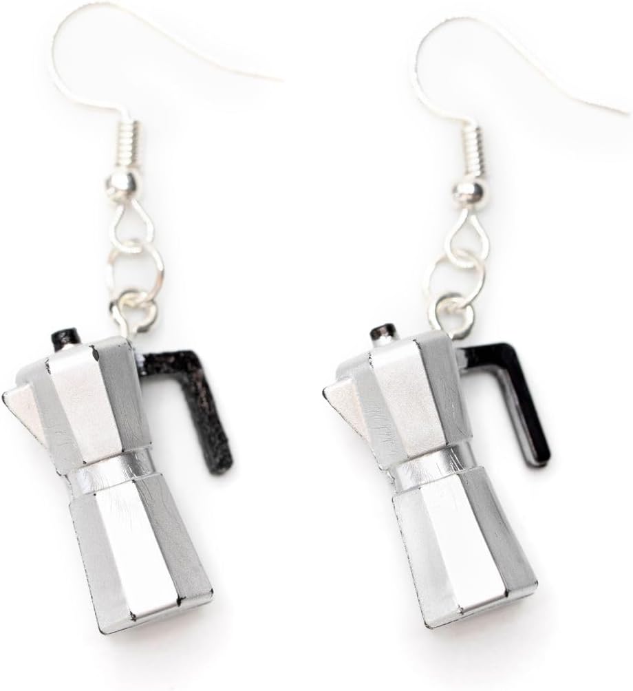 Miniblings Espresso Pot Earrings Hanger pot Cafe Mocha Coffee Coffeepot silver - Handemade Fashion Jewelry | Earrings Earring Pendant silver-plated