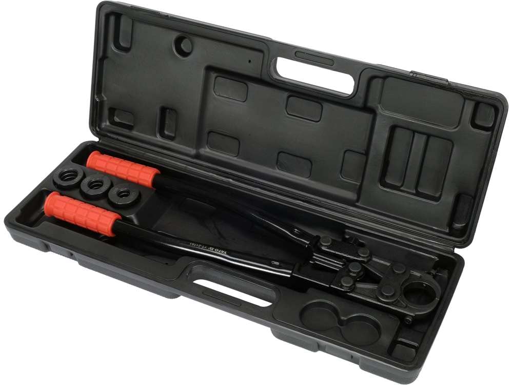 YATO Alicates de prensado de tubos profesionales de 4 piezas, para tubos compuestos PE RT PEX Al PEX PEX-AI-PEX Aluminio, 16-26 mm, contorno en U, ali