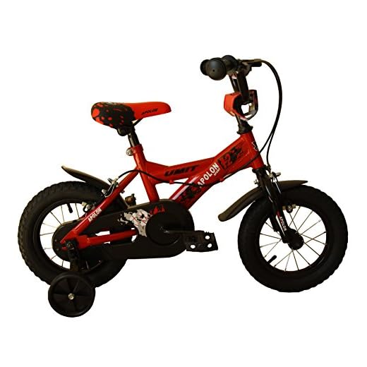Umit J1250 Bicicleta Infantil, Niños, Rojo/Negro, 12"
