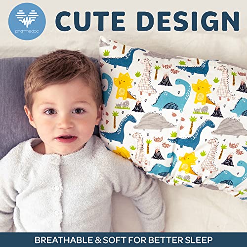 Pharmedoc Toddler Pillow With Pillowcase – 14X19 Little Garoo Pillow – Dino Cotton Toddler Pillows For Sleeping, Kids Pillow, Travel Pillows For Sleeping, Mini Pillow, Toddler Bed Pillows #TOP4
