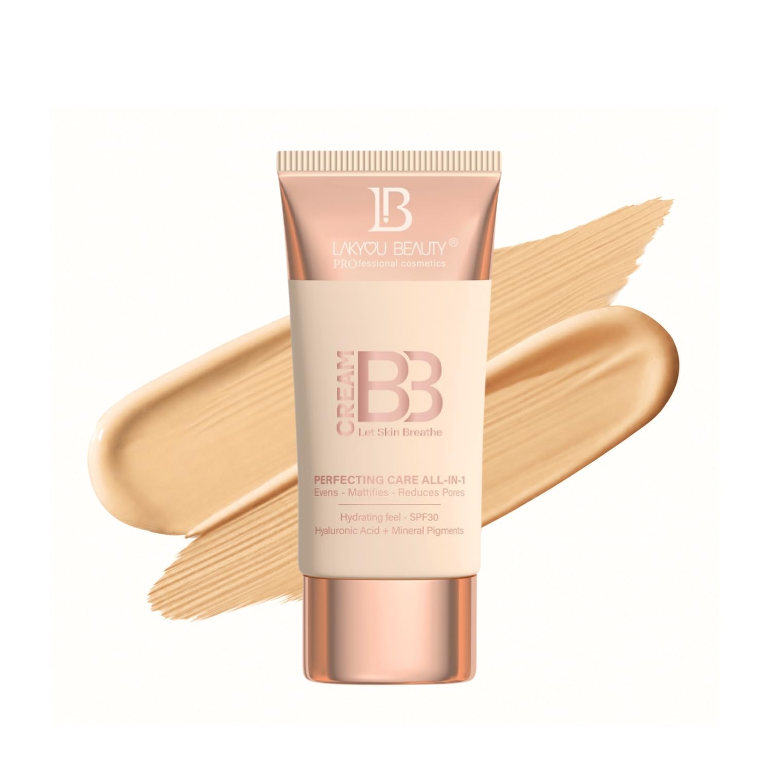 Lakyou Beauty BB Cream Let Skin Breathe - Perfecting Care All-in-One Cream Foundation | Lightweight Natural Matte Finish 04(Natural Nude) 60ml-image-10