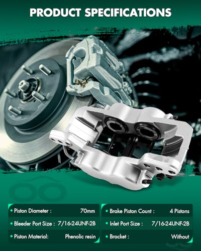 Image of SCITOO 188100 188101 Front /Rear Left & Right Disc Brake Calipers Fit For International Harvester For 4100 2009-2011,For International Harvester For 4400 2009-2011, 4 Pistons